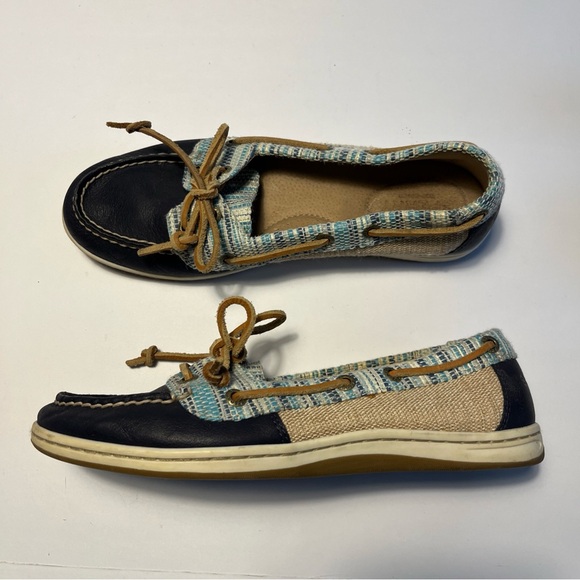 Sperry Shoes - Sperry Women's Topsider Angelfish Boat Shoes Navy Leather Tweed Size 7.5